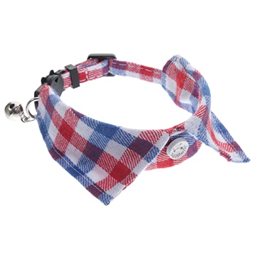 BESPORTBLE Plaid Katzenhalsband Mit Glocke Verstellbar Süßes Design Mit Fliege Und Für Kätzchen Und Katzen Für Tägliches Tragen Und Besondere Anlässe Kariert von BESPORTBLE