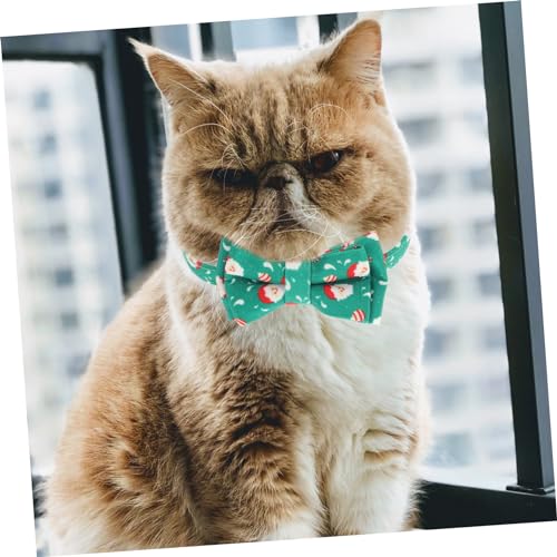 BESPORTBLE Verstellbares Katzenhalsband mit Weihnachtsglocken und Schleife Atmungsaktives Stoffhalsband Einstellbar Sicher und Bequem für Katzen und Kleine Hunde Festliches Haustierzubehör von BESPORTBLE