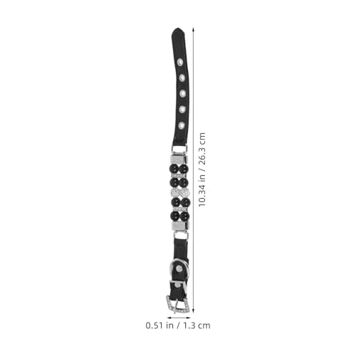 BESPORTBLE Verstellbares Welpenhalsband mit Perlen und Strass Schmuck Hundeleine aus PU Kleine Hunde Traction Rope für Spaziergänge und Festliche Anlässe Elegantes Haustierzubehör von BESPORTBLE