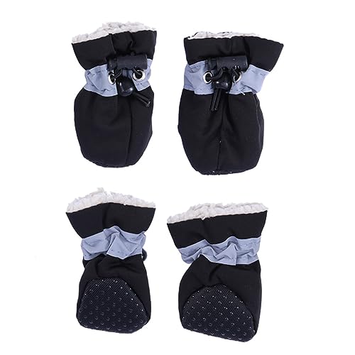BESPORTBLE Warm Pets rutschfeste Hundeschuhe Für Hunde wasserdichte Booties Für Kleine Und Große Hunde Schwarz Schuhe Für Winter Und Sporteinsätze von BESPORTBLE