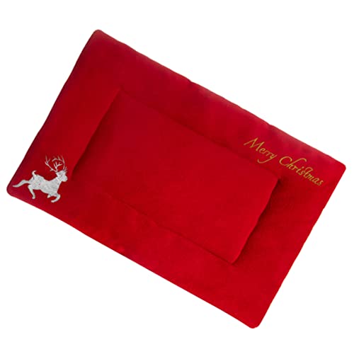 BESPORTBLE Weihnachtsmatte für Haustiere Plüschkissen für Haustiere Hunde Schlafen Weihnachts Haustiermatte Weihnachtliches Design Haustiermatte Katze Plüschmatte Hund Plüschmatte Stoff rot von BESPORTBLE