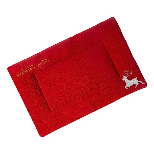 BESPORTBLE Weihnachtliche Plüsch Haustiermatte Dicke Weiche Matratze Für Katzen Und Hunde Warm Mit Niedlichem Hirschdesign Für Sofa Autositze Und Tierträger von BESPORTBLE