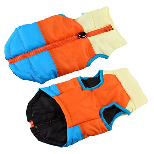BESPORTBLE Pet Dog Winter Vest wasserdichte Warme Hundejacke Aus Atmungsaktivem Material Für XL-Hunde Reversible Sky-blau Gelb Und Orange Für Herbst Und Winter von BESPORTBLE