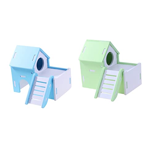 BESPORTBLE Holz Hamsterhaus Mit Doppeldeck Und Leiter Kleintier Schlaf Versteckhaus Blau Für Hamster Mäuse Zwerghamster Und Andere Kleine Haustiere BESPORTBLE Holz Hamsterhaus Mit Doppeldeck Und Leiter Kleintier Schlaf Versteckhaus Blau Für Hamster Mäuse Zwerghamster Und Andere Kleine Haustiere von BESPORTBLE