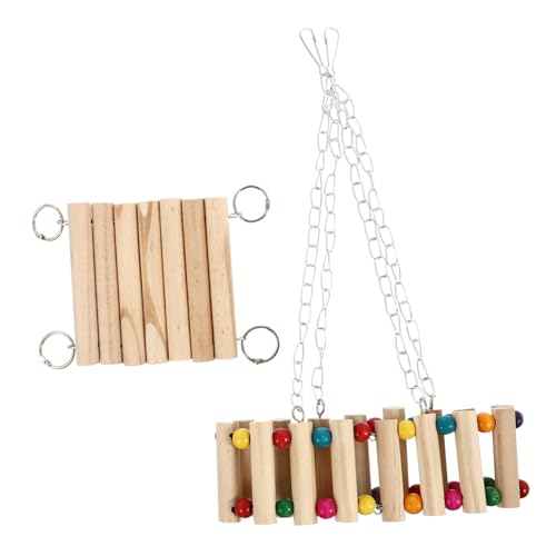 BESPORTBLE Holzspielzeug Für Vögel Klettergerüst Und Schaukel Für Papageien Und Wellensittiche Dekoratives Und Langlebiges Kau Und Spielzeug Im Käfig von BESPORTBLE