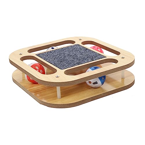BESPORTBLE Großes Rundes Eichhörnchen-Teaser-Katzen-Plattenspieler-Spielzeug Aus Wellpappe Kratzbrett für Gelbe Quadratische Platte mit Holzmaserung BESPORTBLE Großes Rundes Eichhörnchen-Teaser-Katzen-Plattenspieler-Spielzeug Aus Wellpappe Kratzbrett für Gelbe Quadratische Platte mit Holzmaserung von BESPORTBLE