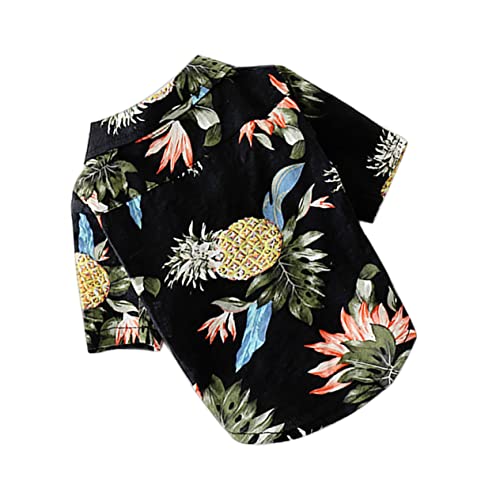 BESPORTBLE Haustierkleidung Hunde-Outfits Haustier-Shirt Kleid Atmungsaktiver Mantel Kreatives Hundekostüm Welpenkleidung Bezaubernde Hawaii-Bluse Marineblau Größe L von BESPORTBLE