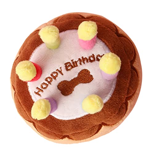 BESPORTBLE Pet Geburtstags-Cake Plüschspielzeug Für Hunde Kauspielzeug Mit Geräuschfunktion Für Haustierpartys Und Festivals Strapazierfähiges Und Sicheres Material von BESPORTBLE
