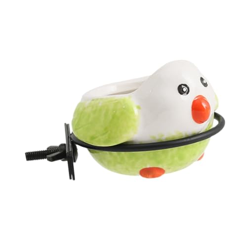 Keramik-Vogelfutterschale mit Klemmhalter, Vogelkäfig-Lebensmittelschale für Papageien, Papageien und kleine Vögel, Langlebiges und verschüttetes Design (Grün) von BESSTUUP