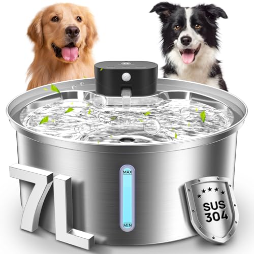 Hunde-Wasserbrunnen für große Hunde, 2025 verbesserter automatischer Hunde-Wassernapfspender – 3 Arbeitsmodi, 6000 mAh batteriebetriebener Hundewasserbrunnen kabellos – 7 l von BEST JAJA