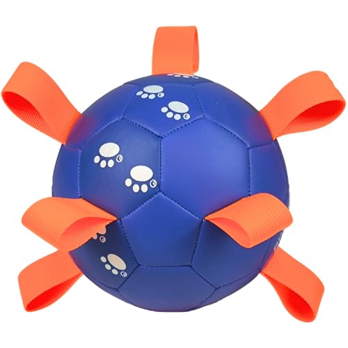 BEST SPORTING Robuster Hundeball mit Schlaufen – Für aktives Spielen, Ziehen & Kauen (Blau) von BEST SPORTING