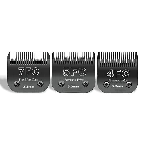7FC+5FC+4FC Ersatzmesser für Hundepflege, kompatibel mit Heiniger/Moser Max45/Andis/Oster A5/Wahl km10 Serie Schermaschine für Hunde, Schnittlänge,3 Einheiten,Schwarz 7FC+5FC+4FC Ersatzmesser für Hundepflege, kompatibel mit Heiniger/Moser Max45/Andis/Oster A5/Wahl km10 Serie Schermaschine für Hunde, Schnittlänge,3 Einheiten,Schwarz von BESTBOMG