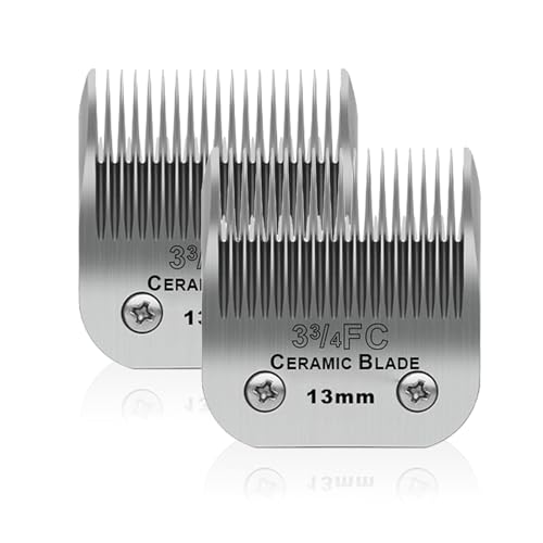BESTBOMG 2 Ersatzklingen für die Fellpflege von Heiniger/Moser Max45/Andis/Oster A5 für Hunde, Größe 3 – 3/4 FC 1/2 Zoll (13 mm) Schnittlänge von BESTBOMG