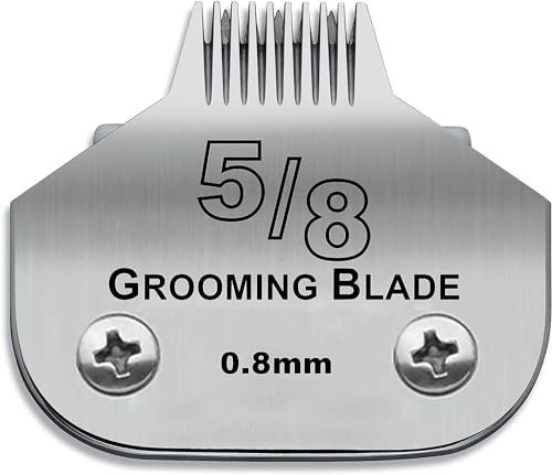 BESTBOMG 5/8 Ersatzklinge für Hundepflege, kompatibel mit Heiniger/Moser Max45/Andis/Oster A5 Haarschneidemaschine für Hunde, Größe 5/8 1/32 Zoll (0,8 mm) Schnittlänge von BESTBOMG