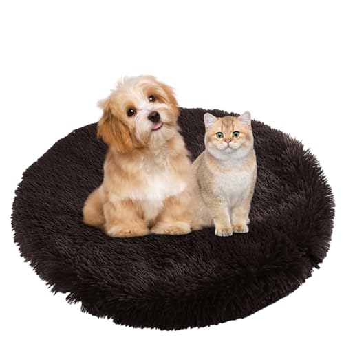BESTORI Hundebett Flauschig Katzen Schlafplatz Matte Waschbar Hundekissen Haustierbett Weiche Polsterung für Kleine Mittel Große Haustier, Braun 3, 80 x 80 cm von BESTORI