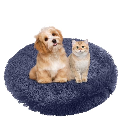 BESTORI Hundebett Flauschig Katzen Schlafplatz Matte Waschbar Hundekissen Haustierbett Weiche Polsterung für Kleine Mittel Große Haustier, Königsblau, 90 x 90 cm von BESTORI