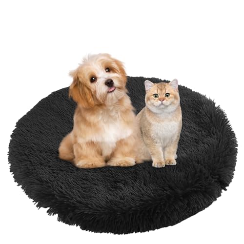 BESTORI Hundebett Flauschig Katzen Schlafplatz Matte Waschbar Hundekissen Haustierbett Weiche Polsterung für Kleine Mittel Große Haustier, Schwarz, 100 x 100 cm von BESTORI