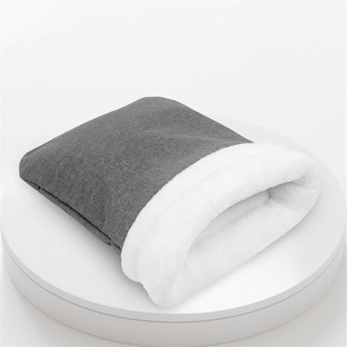 BESTORI Katzen-Winterschlafsack selbstwärmtes Katzenbett weicher Plüsch Haustier-Kuschelsack Katzenversteck für Welpen und Kätzchen, Grau von BESTORI