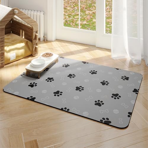 BESTORI Napfunterlage Hund rutschfest Saugfähige Futtermatte für Hund und Katze Schnelltrocknend Futternapf Unterlage für Haustier Gris, 50 x 70 cm BESTORI Napfunterlage Hund rutschfest Saugfähige Futtermatte für Hund und Katze Schnelltrocknend Futternapf Unterlage für Haustier Gris, 50 x 70 cm von BESTORI