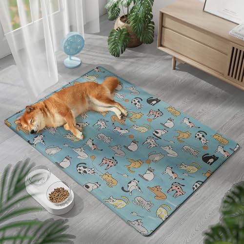 BESTORI Napfunterlage Hunde und Katze rutschfest Saugfähige Waschbar Futtermatten Futternapf Unterlage für Haustier Chat Bleu, 45 x 60 cm BESTORI Napfunterlage Hunde und Katze rutschfest Saugfähige Waschbar Futtermatten Futternapf Unterlage für Haustier Chat Bleu, 45 x 60 cm von BESTORI