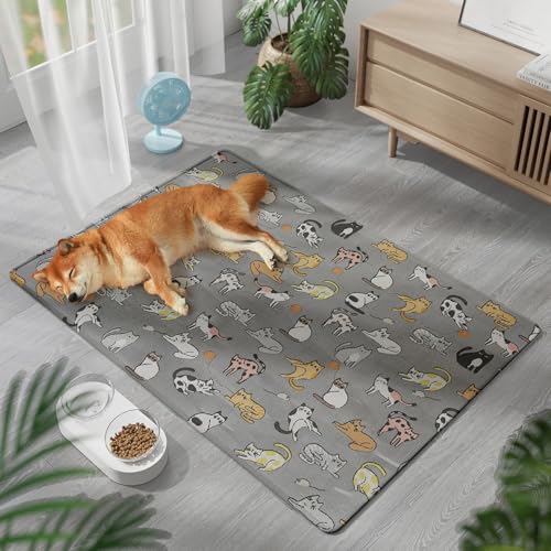 BESTORI Napfunterlage Hunde und Katze rutschfest Saugfähige Waschbar Futtermatten Futternapf Unterlage für Haustier Chat Gris, 50 x 70 cm BESTORI Napfunterlage Hunde und Katze rutschfest Saugfähige Waschbar Futtermatten Futternapf Unterlage für Haustier Chat Gris, 50 x 70 cm von BESTORI