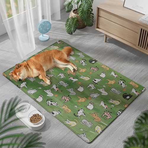 BESTORI Napfunterlage Hunde und Katze rutschfest Saugfähige Waschbar Futtermatten Futternapf Unterlage für Haustier Chat Vert, 50 x 70 cm BESTORI Napfunterlage Hunde und Katze rutschfest Saugfähige Waschbar Futtermatten Futternapf Unterlage für Haustier Chat Vert, 50 x 70 cm von BESTORI