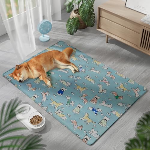 BESTORI Napfunterlage Hunde und Katze rutschfest Saugfähige Waschbar Futtermatten Futternapf Unterlage für Haustier Chien Bleu, 50 x 70 cm BESTORI Napfunterlage Hunde und Katze rutschfest Saugfähige Waschbar Futtermatten Futternapf Unterlage für Haustier Chien Bleu, 50 x 70 cm von BESTORI