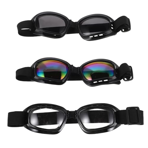 BESTYASH 3-teilige Sonnenbrille Für Große Hunde: Hundebrille Für Große Rassen, Schutz Vor Wind, Und Beschlag, Haustierbrille Mit Verstellbarem Riemen Für Motorrad-, Auto- Und von BESTYASH
