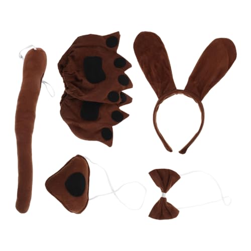 BESTYASH Hundekostüm für Ohren Stirnband Fliege Nase und Pfotenhandschuhen Weiches Atmungsaktives Material für Halloween Cosplay und Themenpartys BESTYASH Hundekostüm für Ohren Stirnband Fliege Nase und Pfotenhandschuhen Weiches Atmungsaktives Material für Halloween Cosplay und Themenpartys von BESTYASH