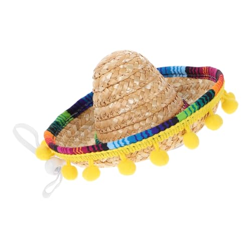BESTYASH Mexikanischer Hut Haustierhut Mexikanischer Sombrero Mini-Hut-haarspangen Sombrero-stirnbandhüte Mini-partyhüte Für Hunde Minihut Für Hund Katzen-Partyhut Hut Für Katzen Polyester von BESTYASH