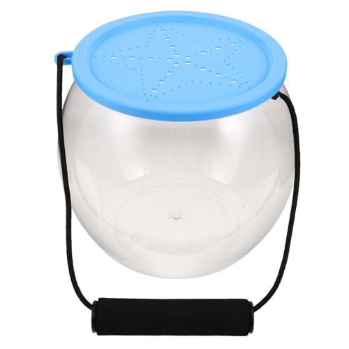BESTYASH Transparenter Tragbarer Angelkübel mit Deckel und Griff Robuster Kunststoff Fischbehälter für Krabben Muscheln und Kleine Meeresbewohner Kompaktes Outdoor Observationsgefäß von BESTYASH