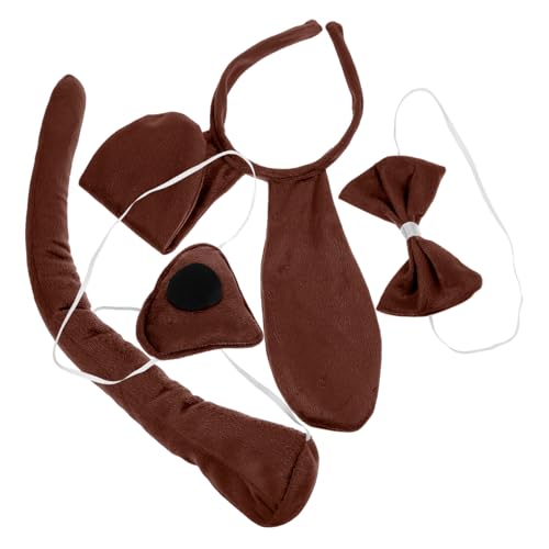 BESTYASH Welpen Kostüm Set Teilig mit Hund Stirnband Fliege und Nasenaccessoire Weiches Tierkostüm für Halloween Cosplay und Karneval Bequemes Party Zubehör für Mädchen BESTYASH Welpen Kostüm Set Teilig mit Hund Stirnband Fliege und Nasenaccessoire Weiches Tierkostüm für Halloween Cosplay und Karneval Bequemes Party Zubehör für Mädchen von BESTYASH
