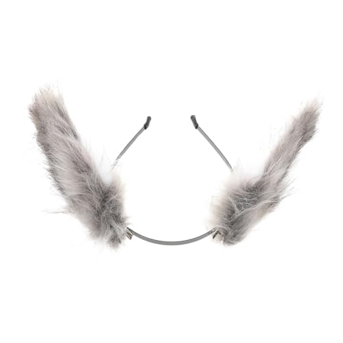 BESTYASH Welpen Stirnband Hundestirnband Halloween-tierohren Hundekopfbedeckung Ohr Stirnband Cosplay -kostüm Tierische Ohren Welpenkostüm Tierohren Stirnband Erwachsener Plüsch Dark Grey von BESTYASH