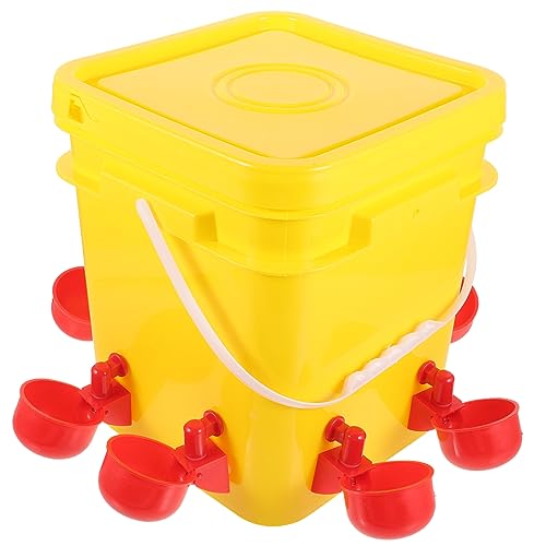 BESTonZON 1 Satz Automatischer Kükenfutterautomat mit Wasserbehältern Robuster Futterspender für Geflügel Einfache für Hühner und Entenküken gegen Schmutz von BESTonZON