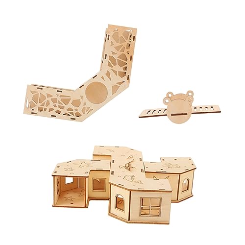 BESTonZON 1 Satz Hamster Tunnel Lustiges Labyrinth aus Holz für Kleine Haustiere Abnehmbare Tunnel und Wippe für Hamster und Mäuse Teiliges BESTonZON 1 Satz Hamster Tunnel Lustiges Labyrinth aus Holz für Kleine Haustiere Abnehmbare Tunnel und Wippe für Hamster und Mäuse Teiliges von BESTonZON