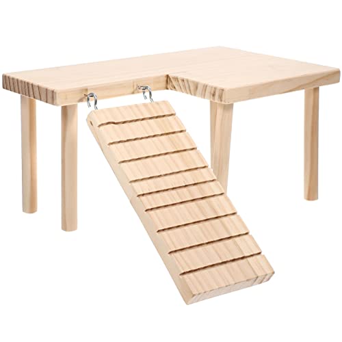 BESTonZON Hamsterplattform Satz Interessantes Chinchilla Spielzeug Rattenspielzeug aus Holz Verstellbar für Kleintiere Käfig Zubehör Sicher und Lustig von BESTonZON