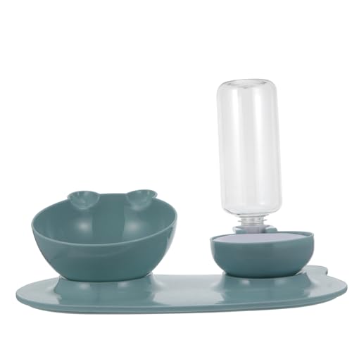 BESTonZON 1 Satz Katzennapf Schüssel drinnen Wasserschale erhöht trinkbrunnen fã¼r Katzen für Katzen trinkbrunnen Haustier-Wasserflasche Futterautomat für Haustiere Sockel: Kunststoff Blue von BESTonZON