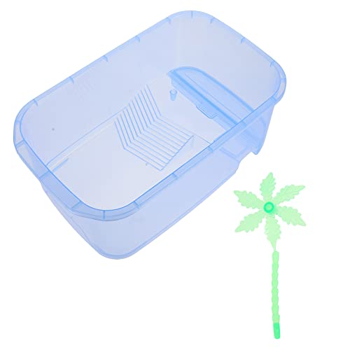 BESTonZON Kunststoff Schildkröten Fütterung Kasten Reptilien Zuchtbox Kleiner Terrarium für Eidechsen und Kleine Schildkröten Transparent Robust für Haustierhaltung von BESTonZON