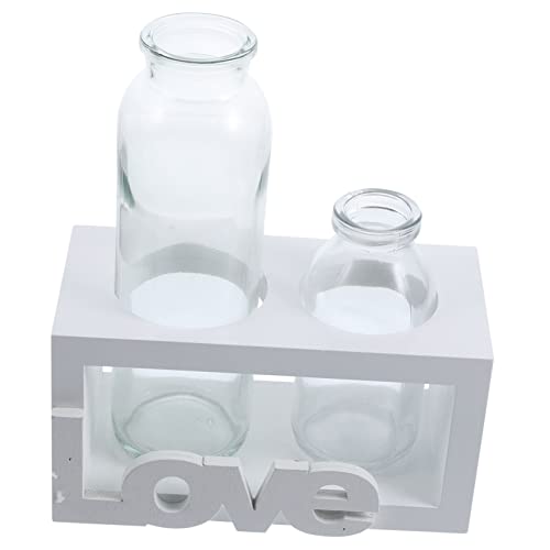 BESTonZON 1 Satz Pothos-Vase Glasterrarium mit Holzständer hydroponischer terrariumbehälter Moderne Blumenvase Handwerk für glaspflanzer zu Hause Desktop-Blumenständer Office Tischdekor Weiß BESTonZON 1 Satz Pothos-Vase Glasterrarium mit Holzständer hydroponischer terrariumbehälter Moderne Blumenvase Handwerk für glaspflanzer zu Hause Desktop-Blumenständer Office Tischdekor Weiß von BESTonZON