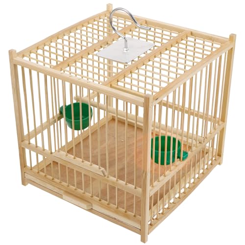 BESTonZON 1 Satz Vogelkäfig für Wellensittiche Liebesvögel und Nymphensittiche Handgefertigter Käfig mit Zwei Futterbechern und Großzügigem für Spiel und Entspannung BESTonZON 1 Satz Vogelkäfig für Wellensittiche Liebesvögel und Nymphensittiche Handgefertigter Käfig mit Zwei Futterbechern und Großzügigem für Spiel und Entspannung von BESTonZON