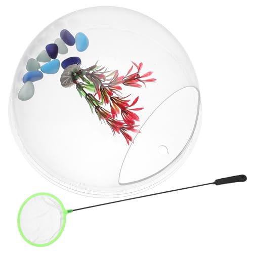 BESTonZON 1 Set Wand-Fischglas: 23 cm großes Acryl-Hängeaquarium und Anzuchtvase – Hängender Übertopf für Pflanzen und Fische mit Zubehör für das Home Office von BESTonZON