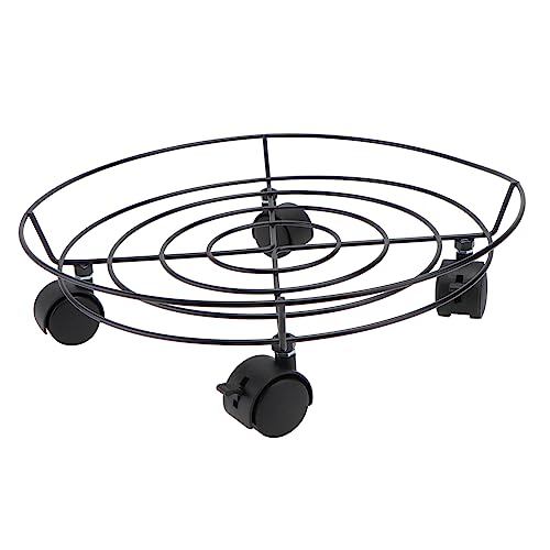 BESTonZON 1 Stück Gießer Aus Eisen Blumentopf Pflanzer Nachlauf Bonsairollenhalter Bonsai-Rack Pflanzpalette Rollentablett Aus Eisen Gastank-Mover Fass Regal Pflanzentöpfe Bewegen Black von BESTonZON