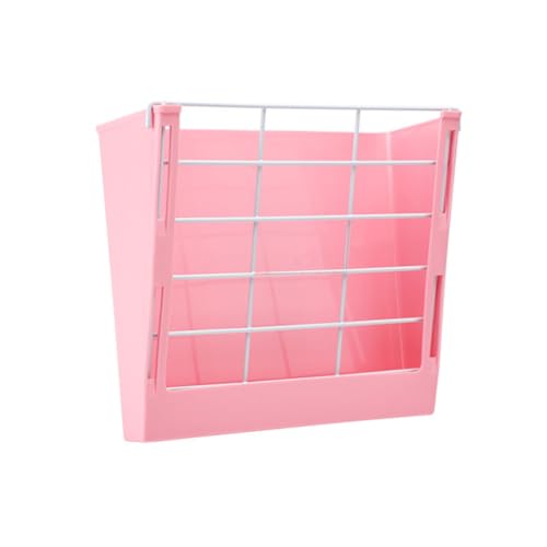 BESTonZON 1 Stück Grasrahmen Häschen Grasfresser Feeder-Rack Heuhalter für Meerschweinchen Haustier-Grasregal Fütterung Hasen Futter kaninchenfutter Lebensmittelbehälter Grastopf Stahl Rosa von BESTonZON
