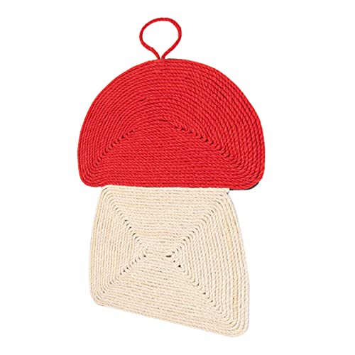 BESTonZON 1 Stück Hängende Sisal Kratzmatte für Katzen Strapazierfähig und Kratzfest mit Modernem Pilzdesign für Aktives und Entspannung für Katzenliebe von BESTonZON