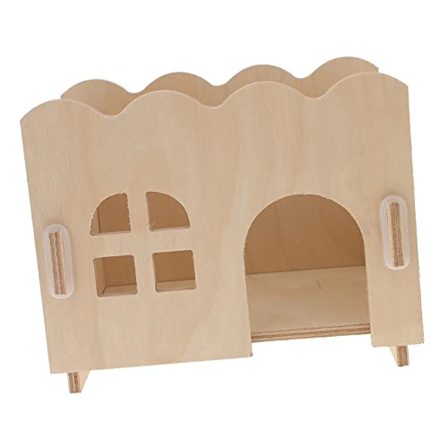 BESTonZON 1 Stück Hamster-Ausweich Bausatz klein Versteck Häuser Hamsterhaus igelunterschlupf pet Supplies Small Pet House Small Animal Shelter Holzhütte Spielhaus Hölzern Weiß von BESTonZON