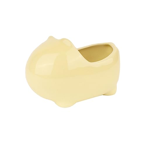 BESTonZON 1 Stück Hamster Badewanne klein gemütlich waschen Hamster Sachen hamsterzubehör Hamster zubehör Hamsterbadewanne Kühlnest für Hamster Hamsternest kühlendes Nest Keramik Yellow von BESTonZON