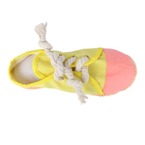 BESTonZON 1 Stück Haustier Hausschuhe Welpenspielzeug Quietschend Kauspielzeug Beißspielzeug Hündchenspielzeug Schuhe Für Hunde Welpenschuhe Beissen Spielzeughund Kauer Yellow Tuch BESTonZON 1 Stück Haustier Hausschuhe Welpenspielzeug Quietschend Kauspielzeug Beißspielzeug Hündchenspielzeug Schuhe Für Hunde Welpenschuhe Beissen Spielzeughund Kauer Yellow Tuch von BESTonZON