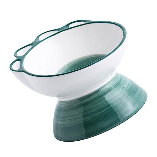BESTonZON 1 Stück Haustiernapf Slow Feeder Hundenapf Katzennapf füttern erhöhte Futternäpfe für Katzen Welpe pet Water Bowl pet Bowl Haustiere Katzenfutter Futternapf für Hunde Keramik Green von BESTonZON