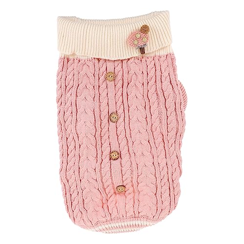 BESTonZON 1 Stück Kleidung Für Haustiere Hund Körperpflege Welpenpullover Welpen-Pullover Welpenmantel Wintermantel Welpen-Outfits Kalt Klein Kostüm Abdeckung Welpenkleidung Rosa Gestrick von BESTonZON
