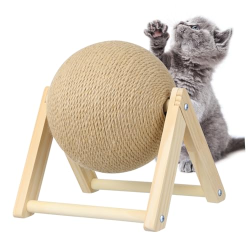 BESTonZON 1 Stück Kratzspielzeug für Katzen V Förmiger Kratzball aus Holz Interaktives Katzenhaus Krallenpflege für Kätzchen Bietet Unterhaltung und Einsamkeit von BESTonZON